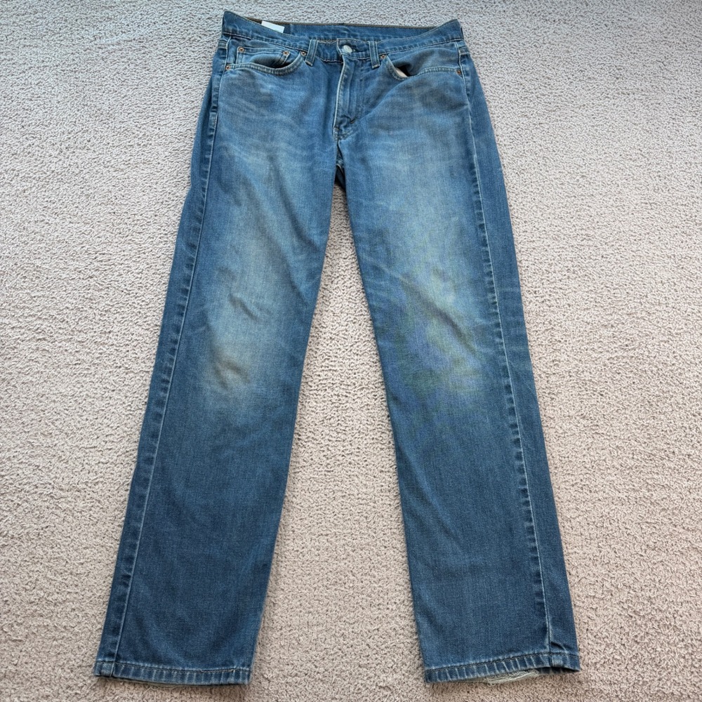 Levi's 514 Straight Fit Mens Jeans 31x32 Medium Wash Blue Stretch Denim